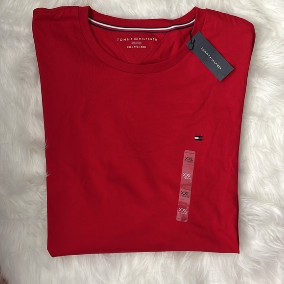 🆕 Tommy Hilfiger Mens Red Crewneck Short Sleeve T-Shirt Size XXL - Picture 3 of 9